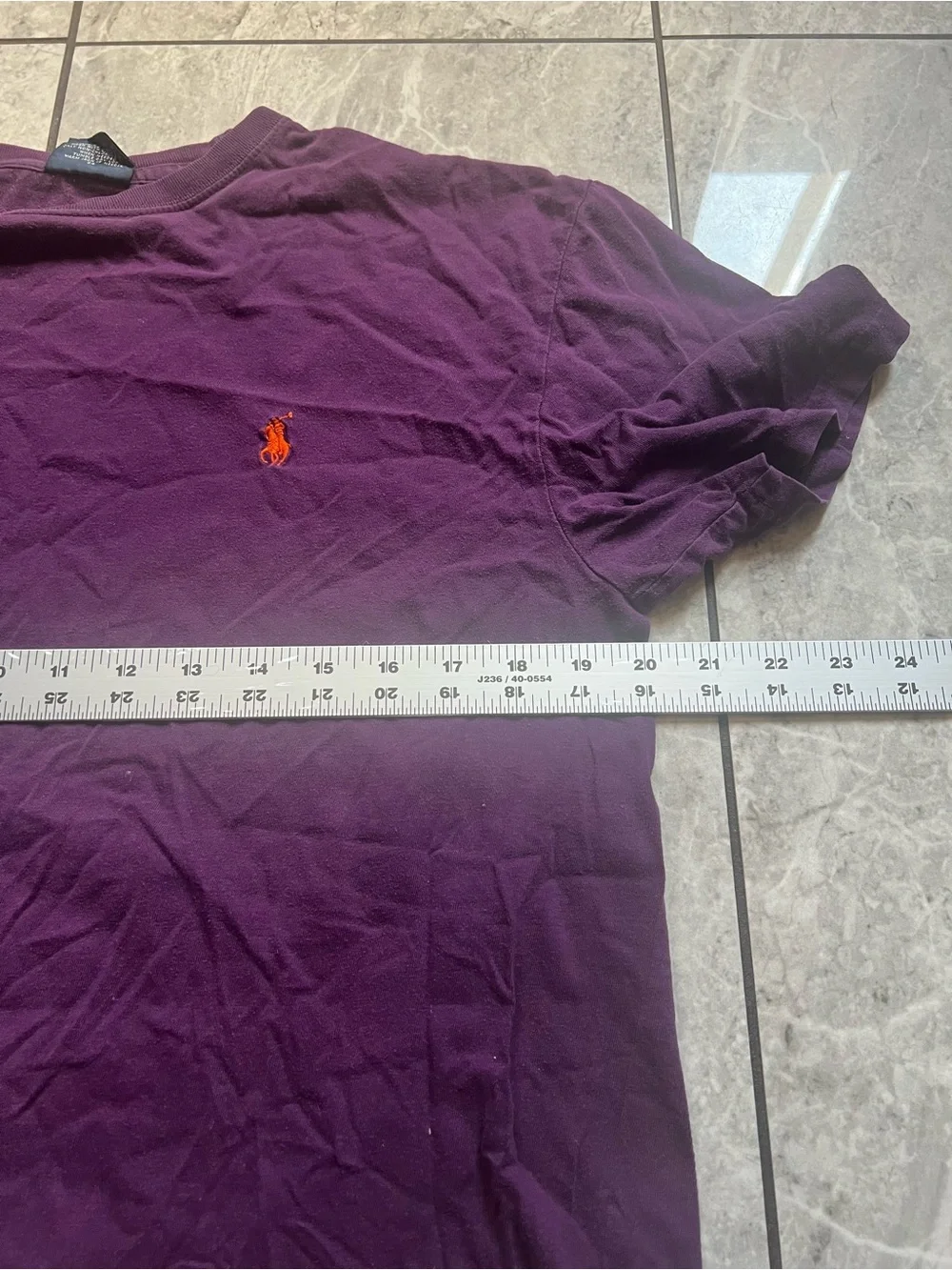 VTG 90s Polo Ralph Lauren Purple T-Shirt Orange Pony Made In Mariana Islands S